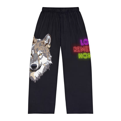 Men's Pajama Pants: Wolves Black