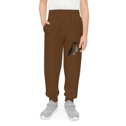 Youth Joggers: Crazy Penguin World Logo Brown