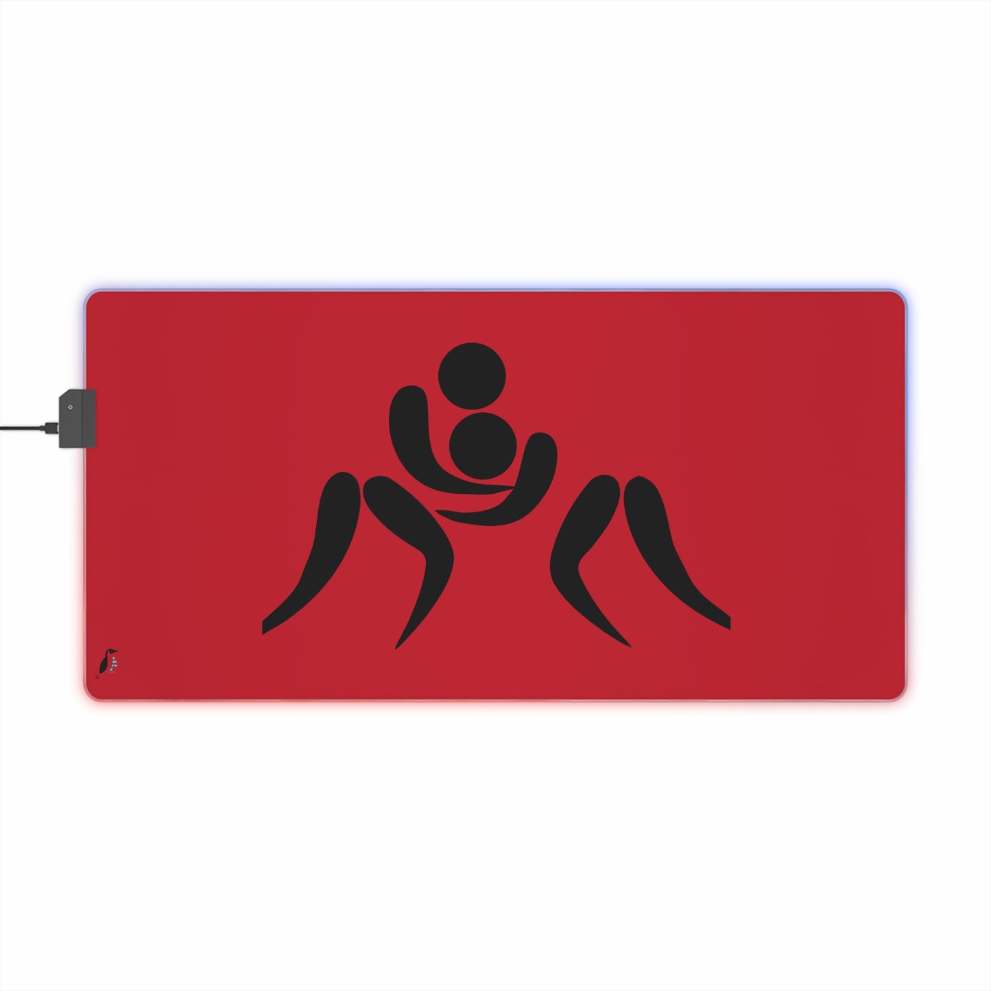 LED Gaming Mouse Pad: Wrestling Dark Red