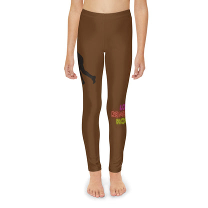 Youth Full-Length Leggings: Hockey Brown