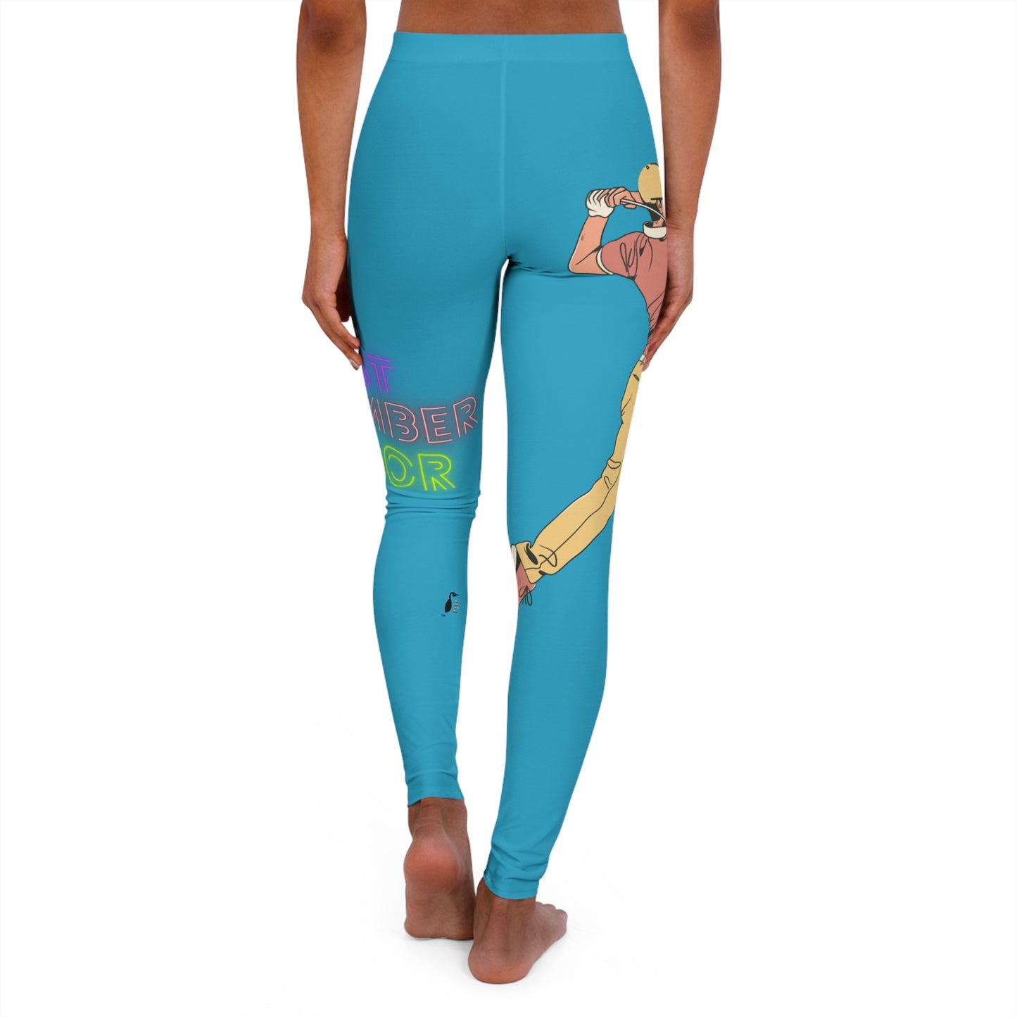 Women's Spandex Leggings: Golf Turquoise