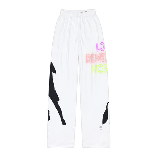 Kids Pajama Pants: Soccer White