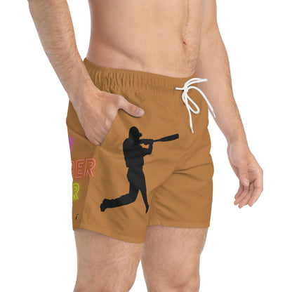 Swim Trunks: Baseball Lite Brown