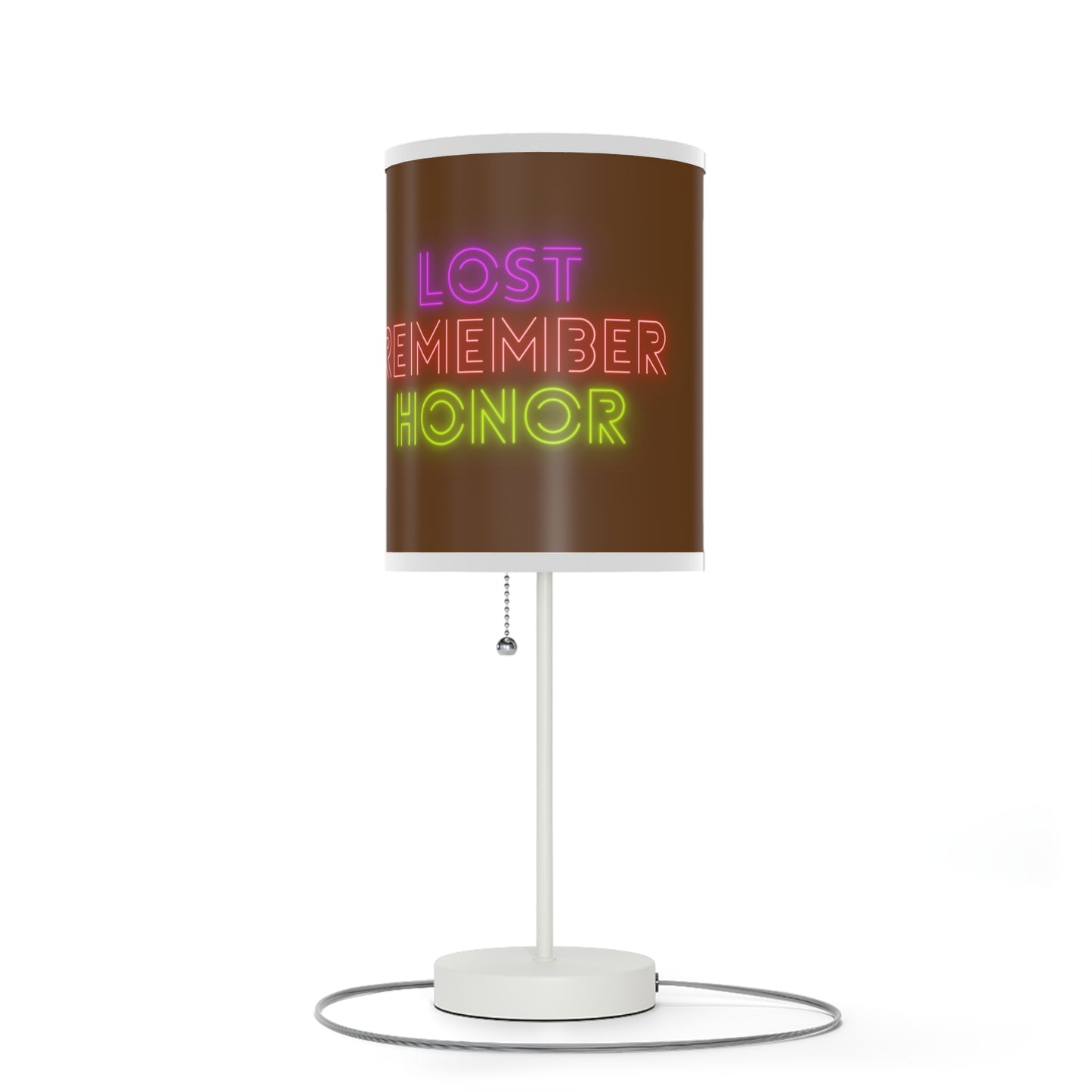 Lamp on a Stand, US|CA plug: Crazy Penguin World Logo Brown