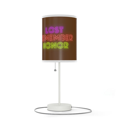 Lamp on a Stand, US|CA plug: Crazy Penguin World Logo Brown