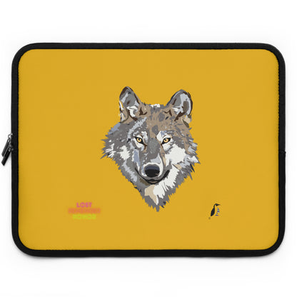 Laptop Sleeve: Wolves Yellow