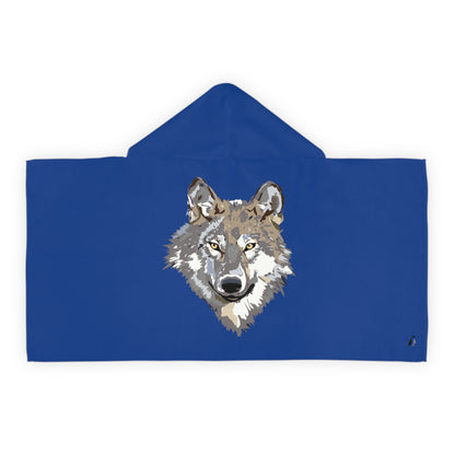 Youth Hooded Towel: Wolves Dark Blue