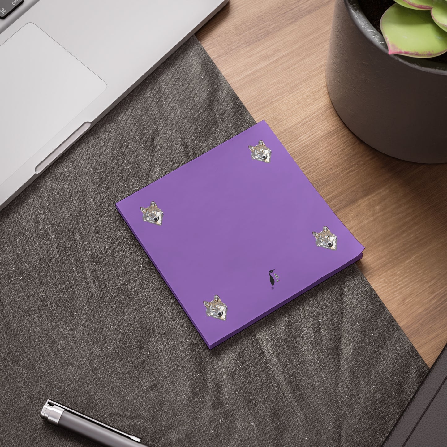 Post-it® Note Pads: Wolves Lite Purple