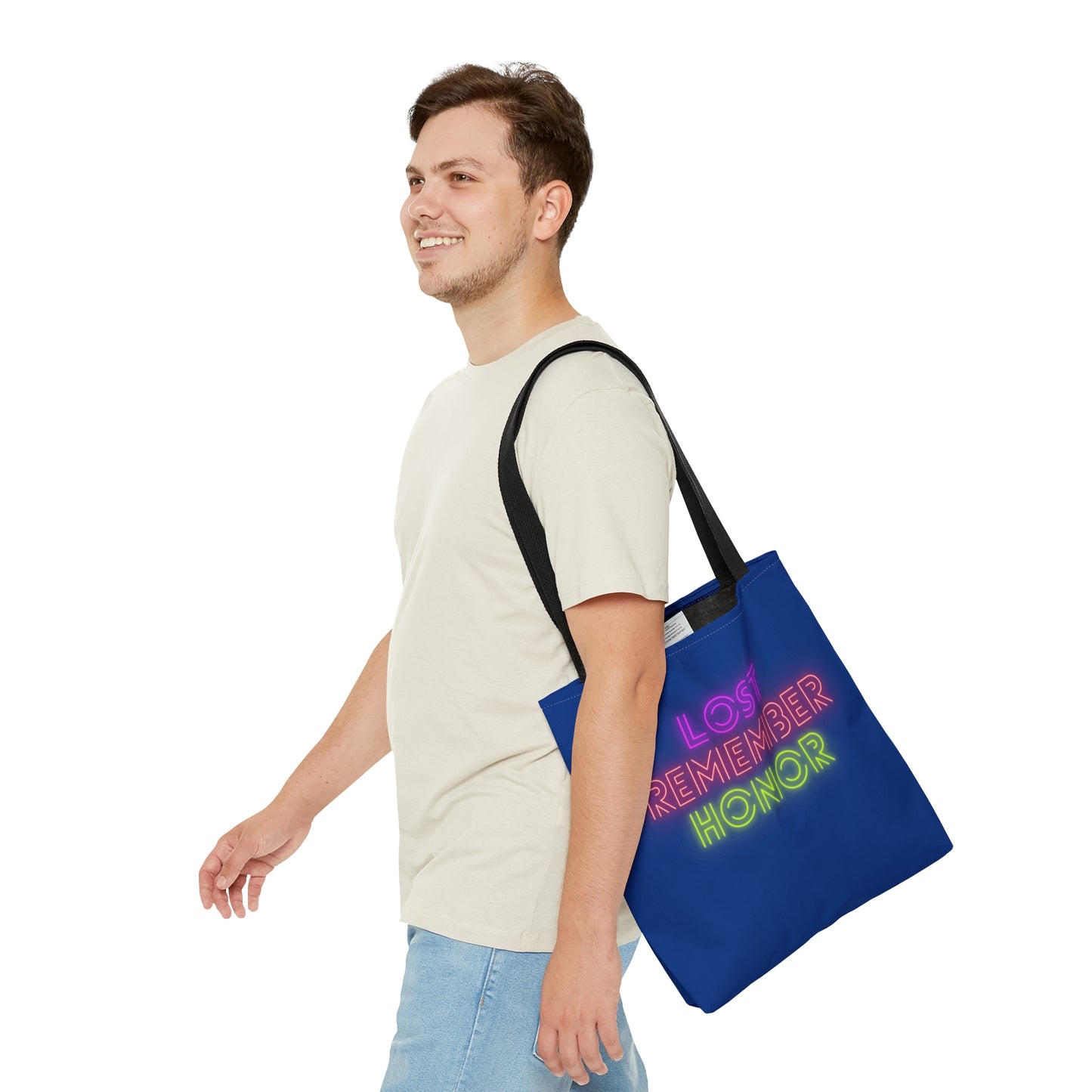 Tote Bag: Lost Remember Honor Dark Blue