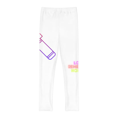 Youth Full-Length Leggings: Music White