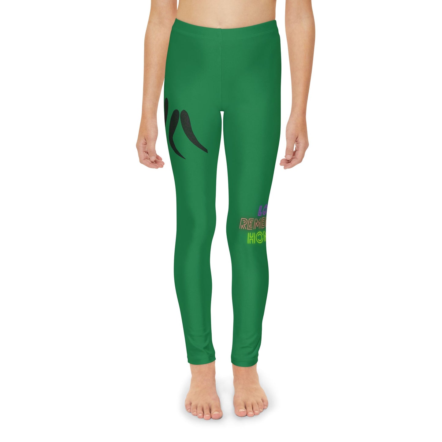 Youth Full-Length Leggings: Wrestling Dark Green