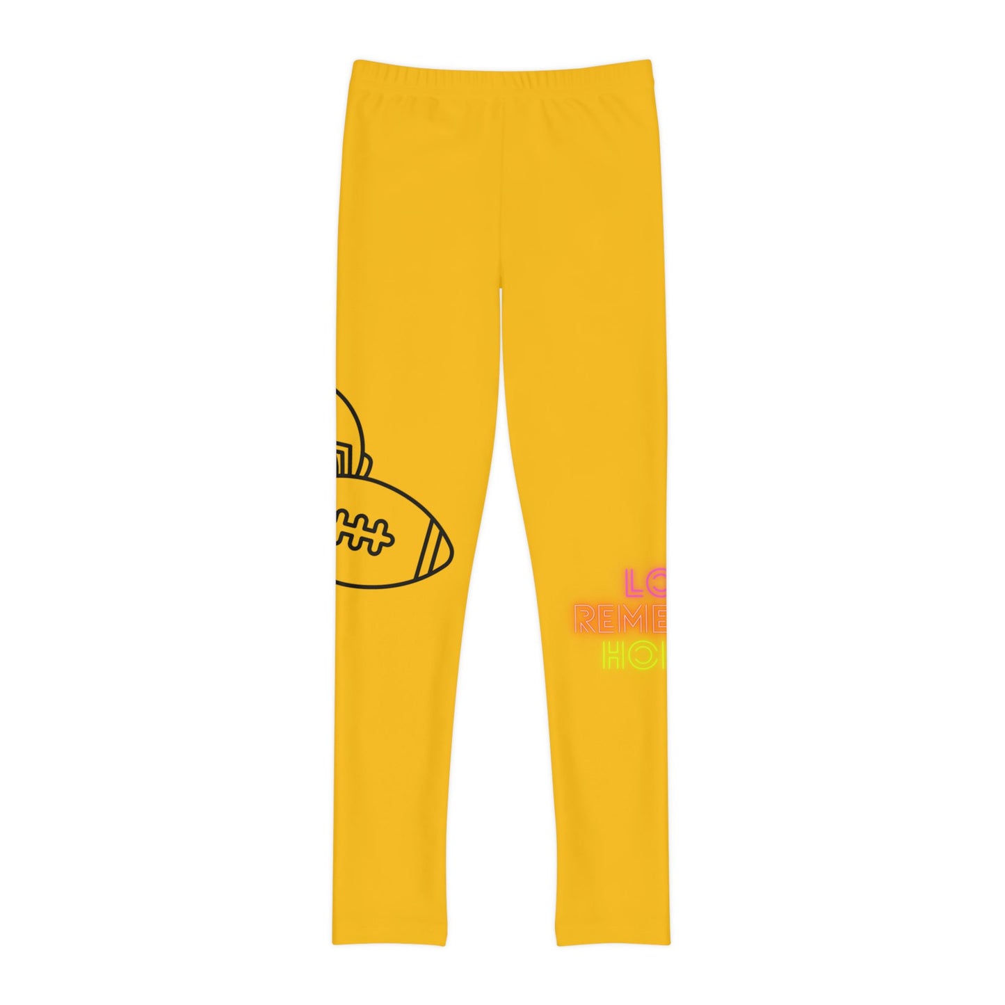 Youth Full-Length Leggings: Football Yellow