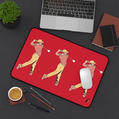 Desk Mat: Golf Dark Red