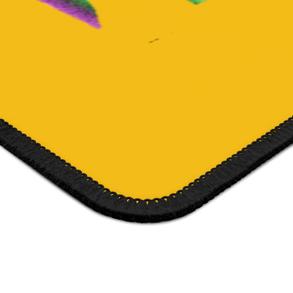 Gaming Mouse Pad: Crazy Penguin World Logo Yellow