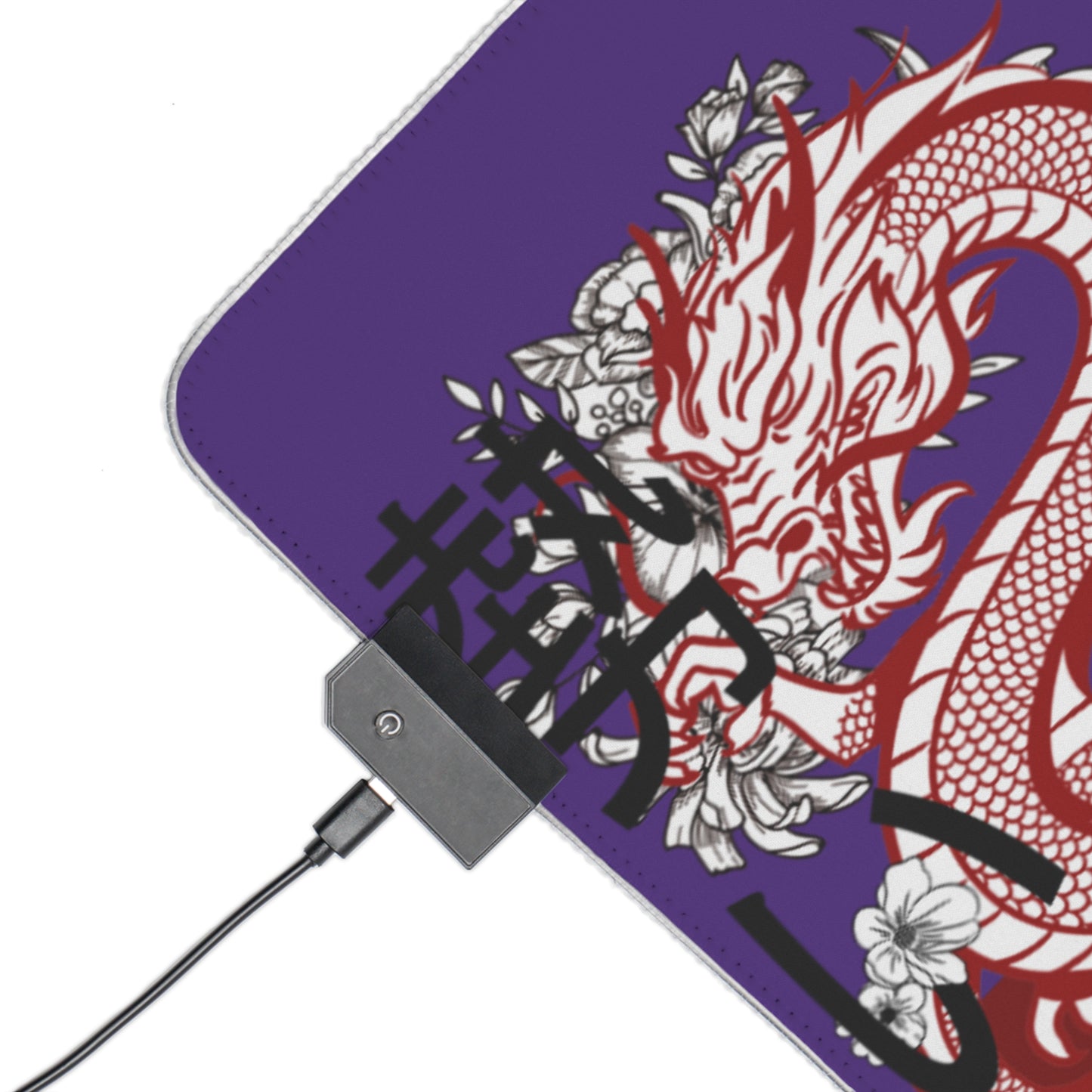 LED Gaming Mouse Pad: Dragons Purple