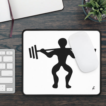 Gaming Mouse Pad: Weightlifting White