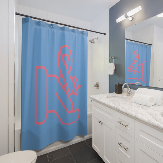 Shower Curtains: #1 Fight Cancer Lite Blue