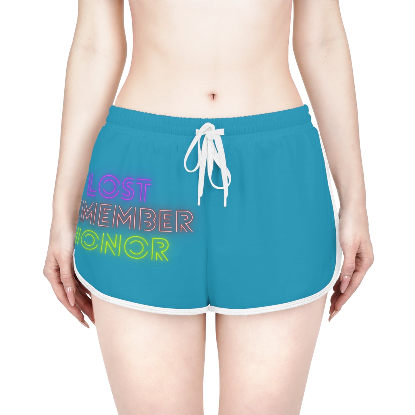 Women's Relaxed Shorts: Lost Remember Honor Turquoise