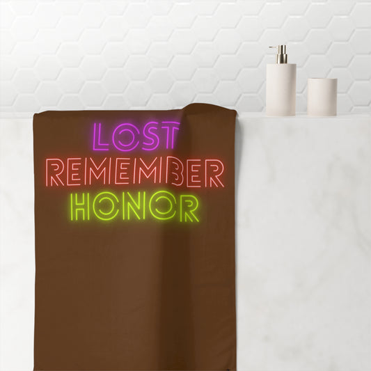 Mink-Cotton Towel: Lost Remember Honor Brown