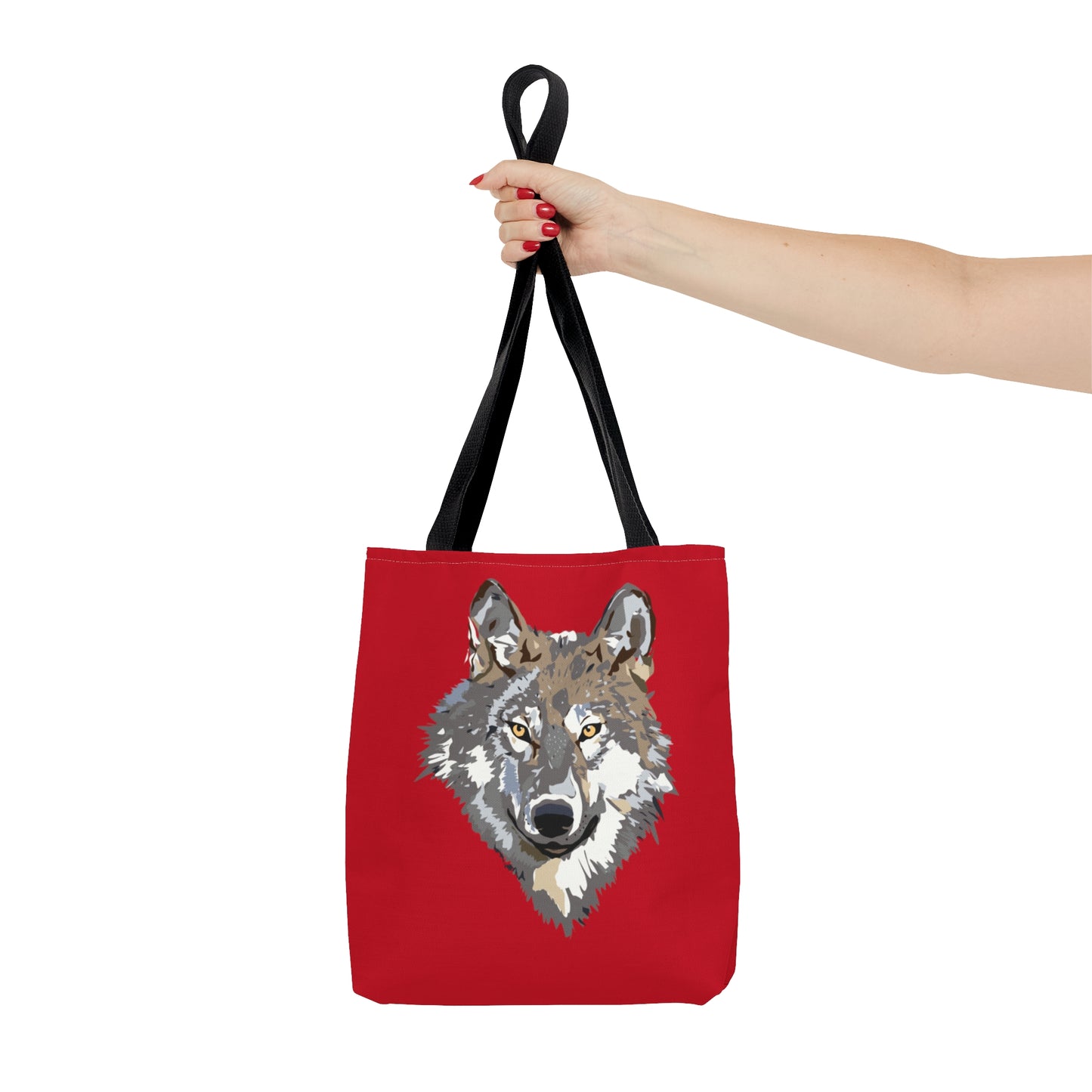 Tote Bag: Wolves Dark Red