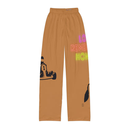 Kids Pajama Pants: Racing Lite Brown