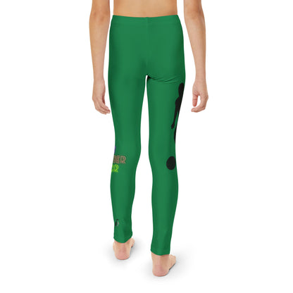 Youth Full-Length Leggings: Soccer Dark Green