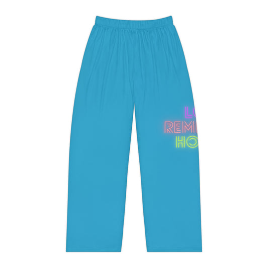 Women's Pajama Pants: Lost Remember Honor Turquoise