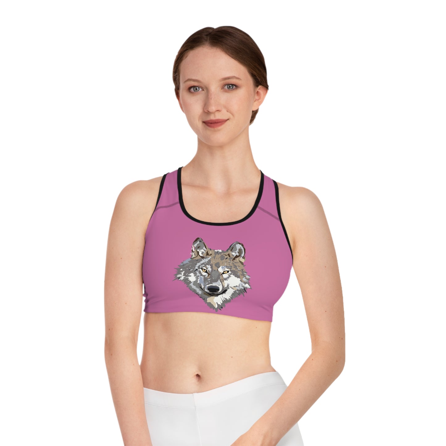 Sports Bra: Wolves Lite Pink