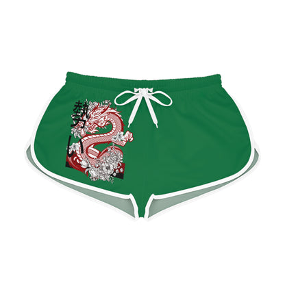 Women's Relaxed Shorts: Dragons Dark Green