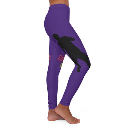 Women's Spandex Leggings: Soccer Purple