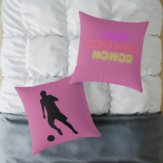 Spun Polyester Pillow: Soccer Lite Pink