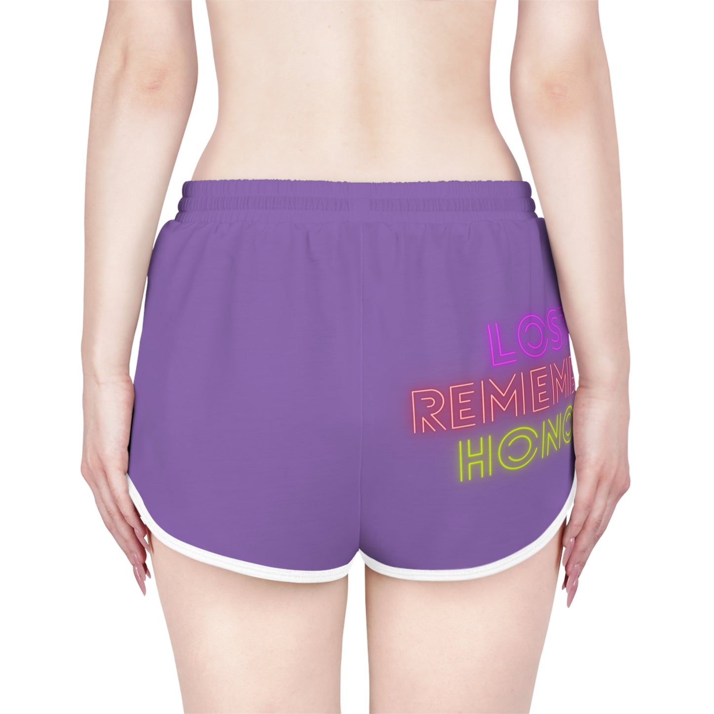 Women's Relaxed Shorts: Crazy Penguin World Logo Lite Purple