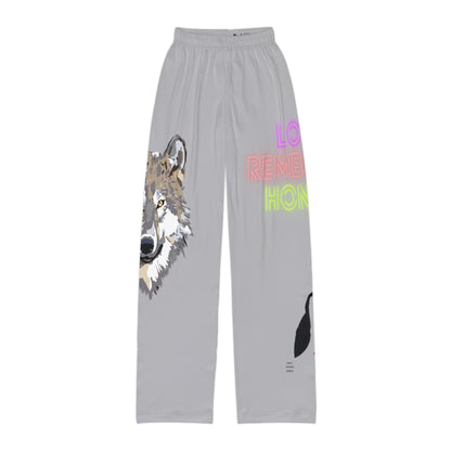 Kids Pajama Pants: Wolves Lite Grey