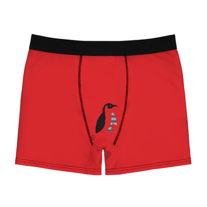 Men's Boxer Briefs: Fishing Red