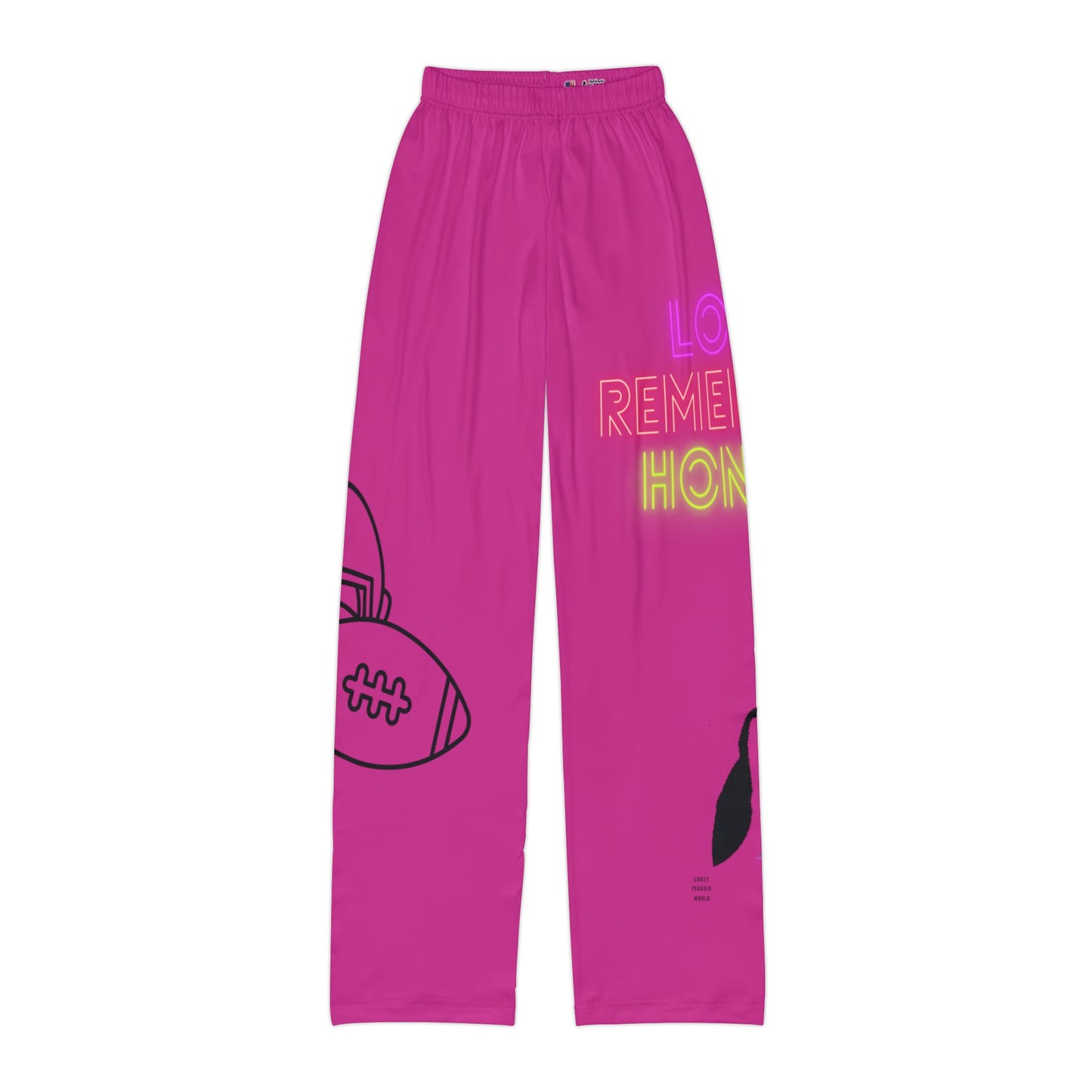 Kids Pajama Pants: Football Pink