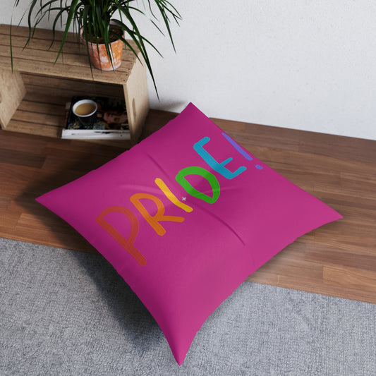 Tufted Floor Pillow, Square: LGBTQ Pride Pink