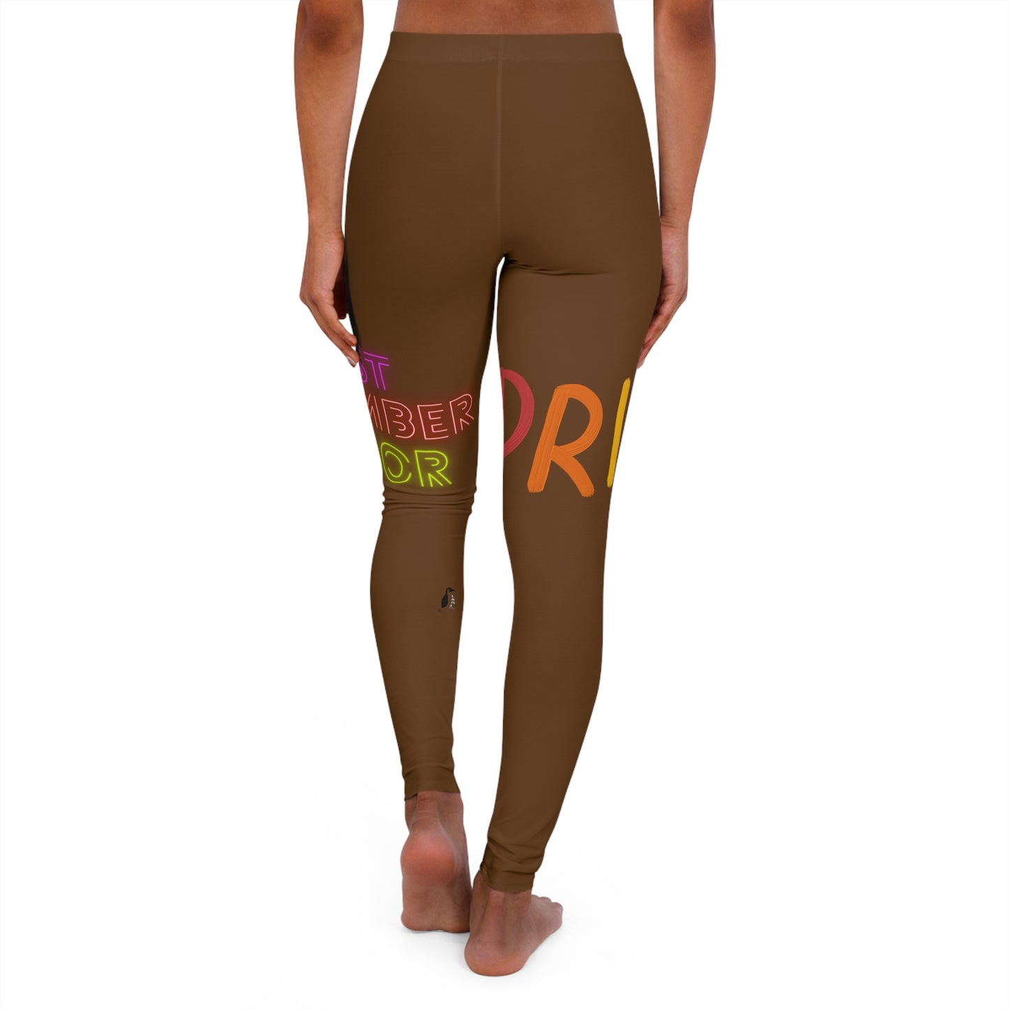 Women's Spandex Leggings: LGBTQ Pride Brown