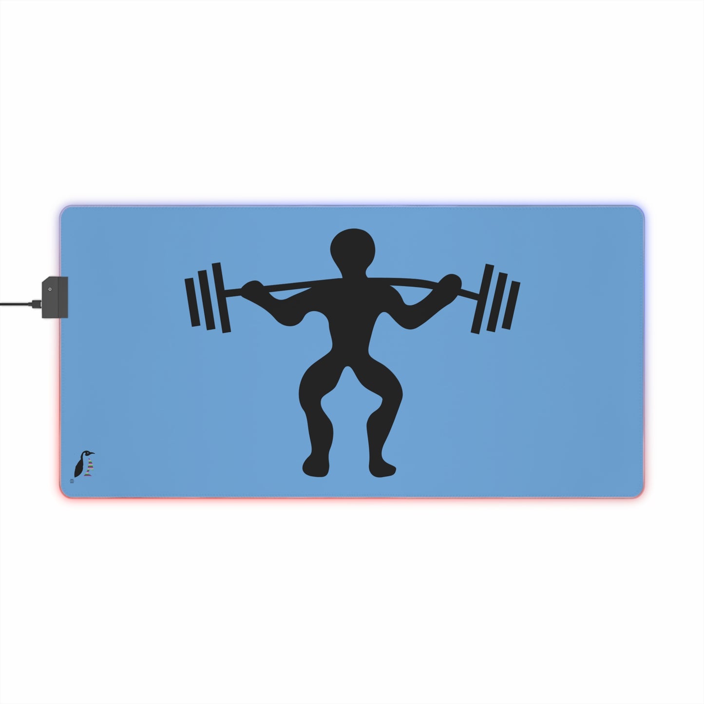 LED Gaming Mouse Pad: Weightlifting Lite Blue