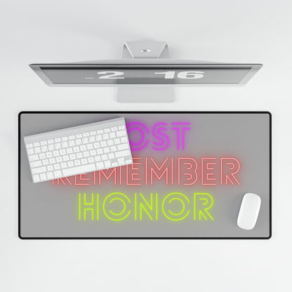 Desk Mats: Lost Remember Honor Lite Grey