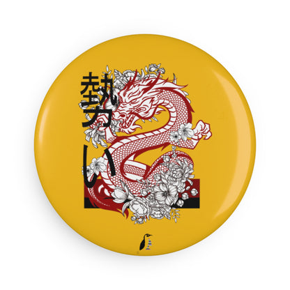 Button Magnet, Round (1 & 10 pcs): Dragons Yellow