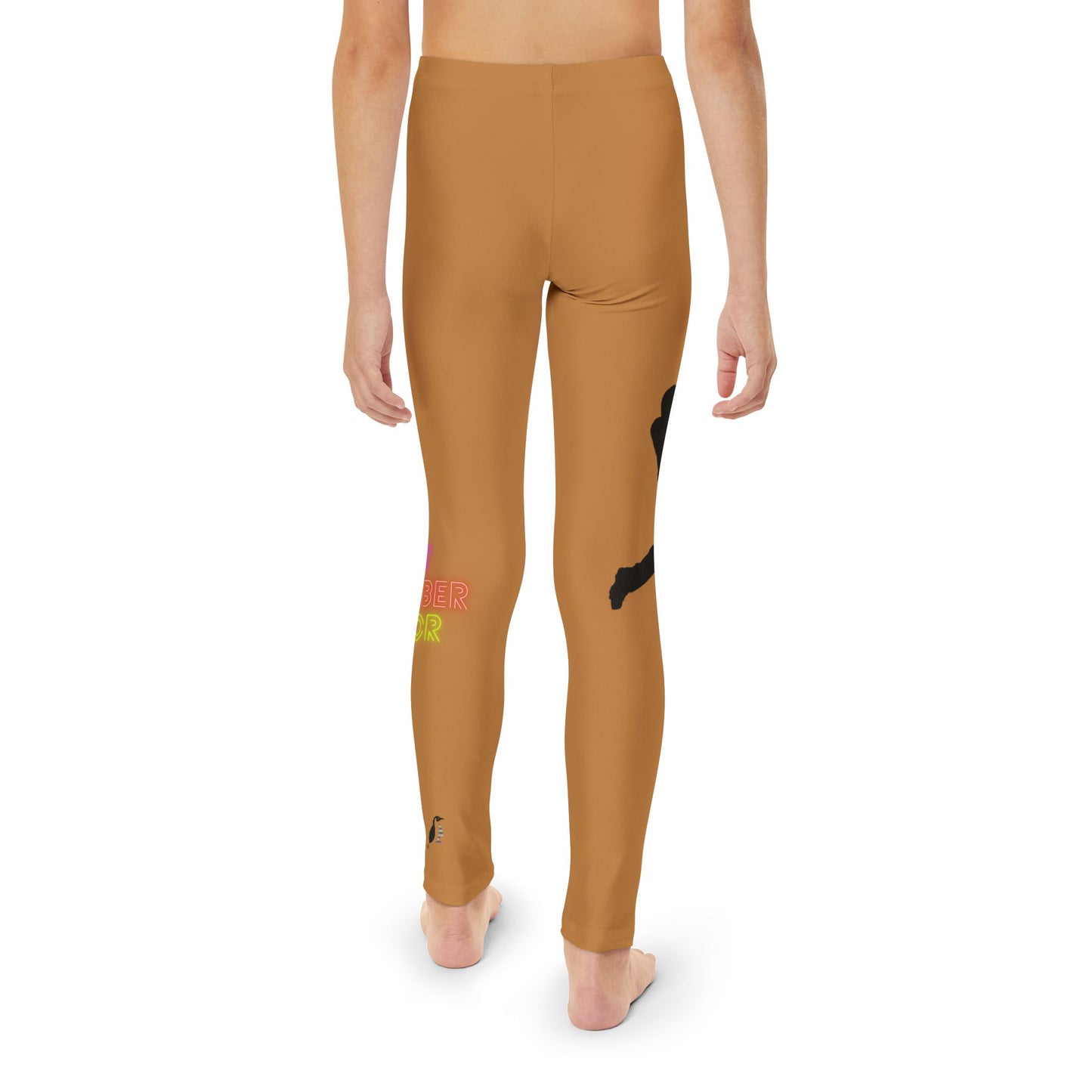 Youth Full-Length Leggings: Baseball Lite Brown