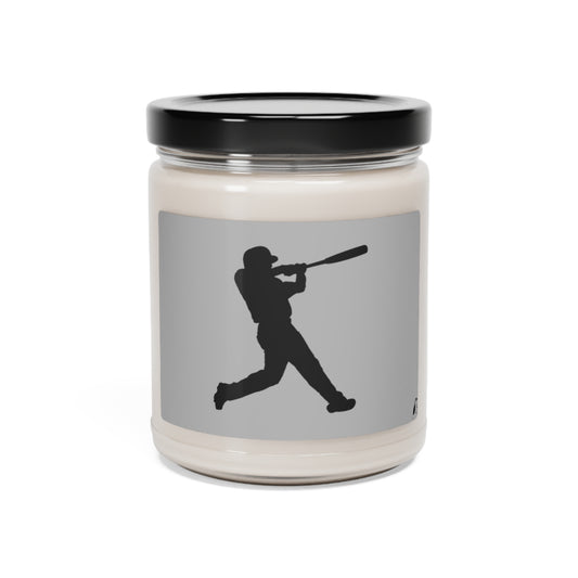 Scented Soy Candle, 9oz: Baseball Lite Grey
