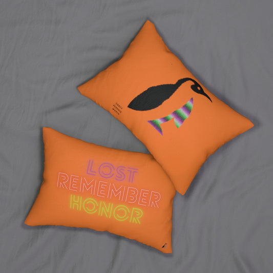 Spun Polyester Lumbar Pillow: Crazy Penguin World Logo Crusta