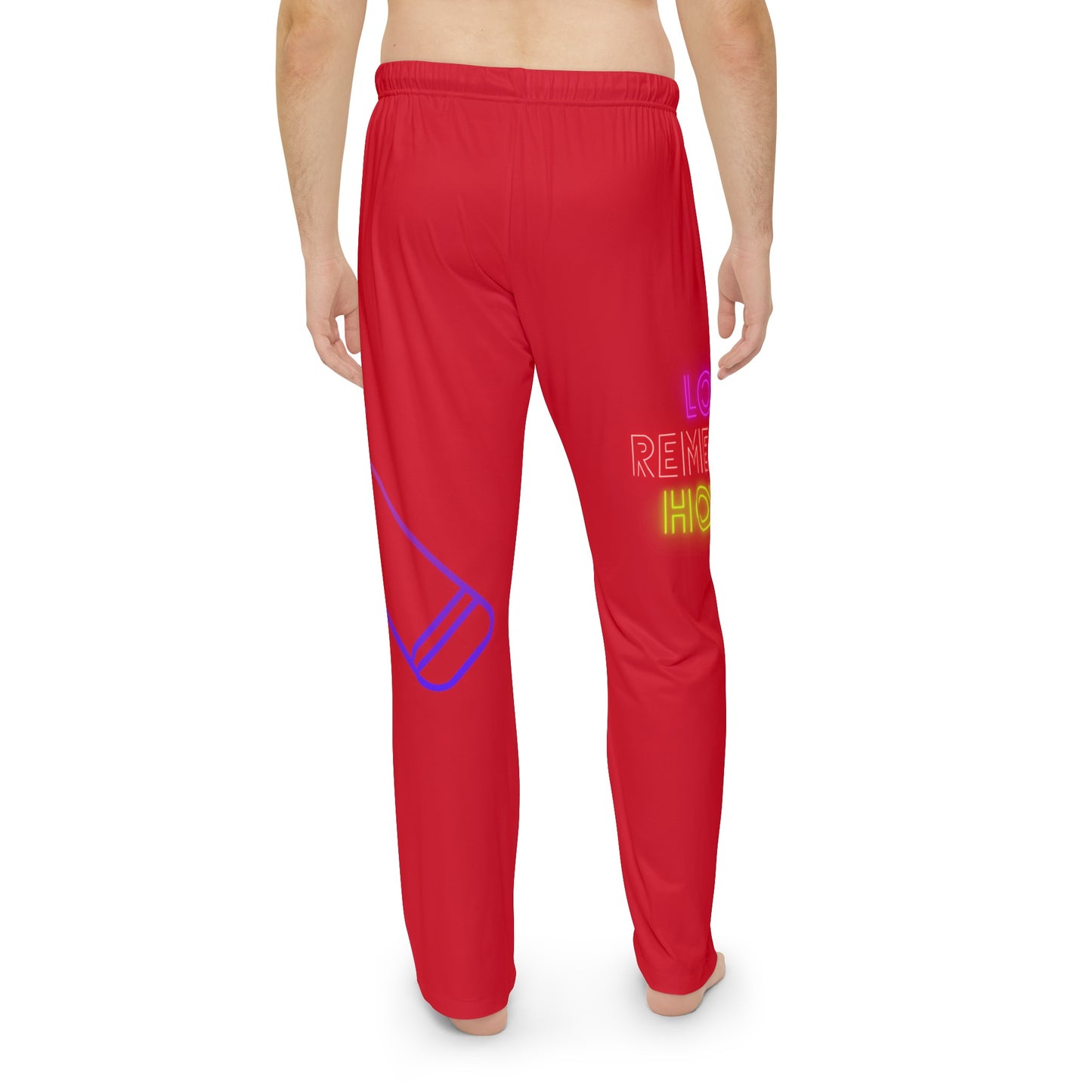 Men's Pajama Pants: Music Dark Red