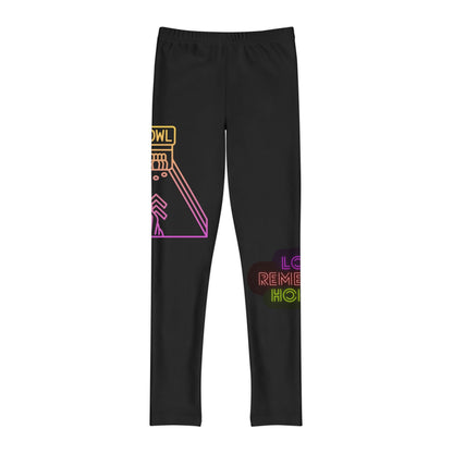 Youth Full-Length Leggings: Bowling Black