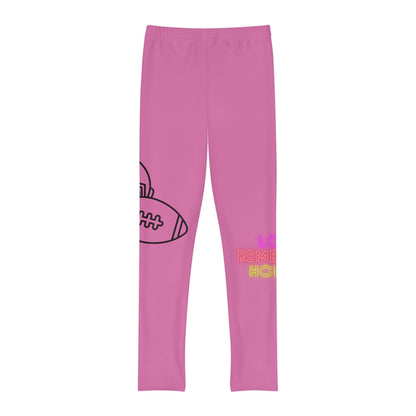 Youth Full-Length Leggings: Football Lite Pink