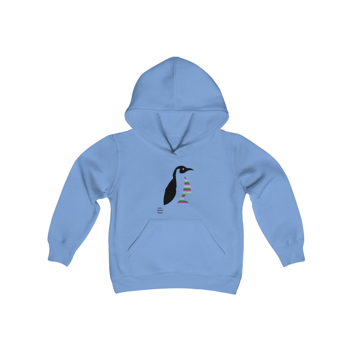 Youth Heavy Blend Hooded Sweatshirt: Crazy Penguin World Logo 