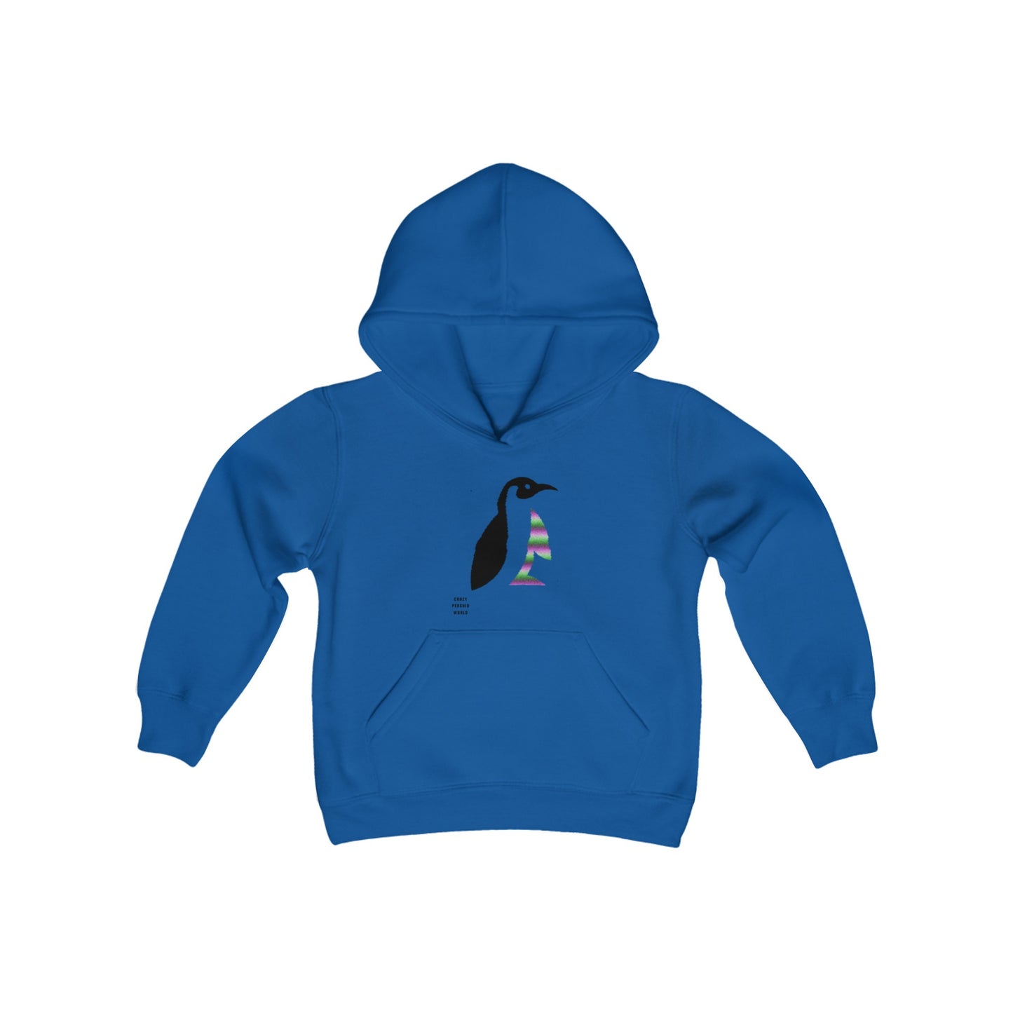 Youth Heavy Blend Hooded Sweatshirt: Crazy Penguin World Logo 