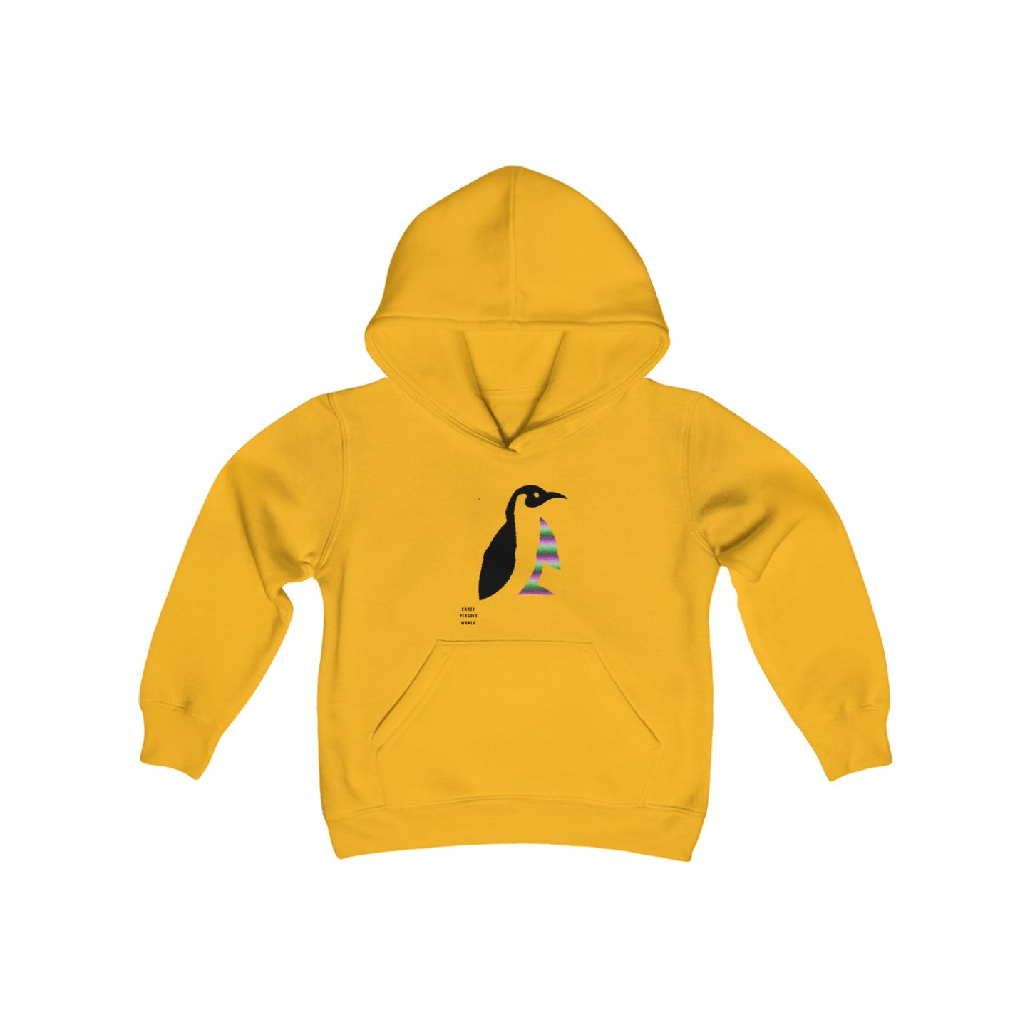 Youth Heavy Blend Hooded Sweatshirt: Crazy Penguin World Logo