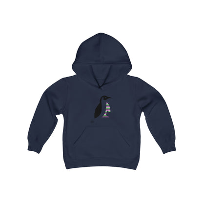 Youth Heavy Blend Hooded Sweatshirt: Crazy Penguin World Logo